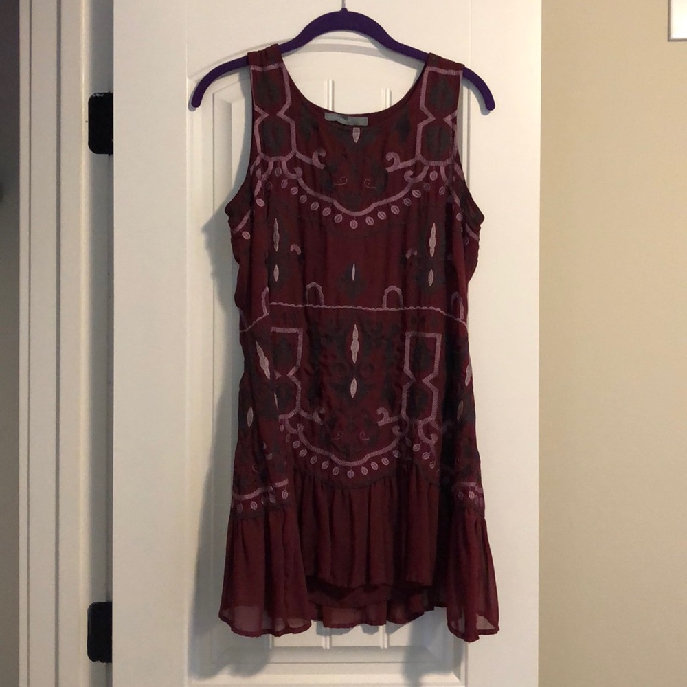 Maroon embroidered tunic